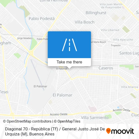 Diagonal 70 - República (Tf) / General Justo José De Urquiza (M) map