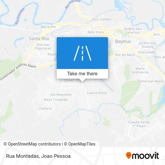 Rua Montadas map