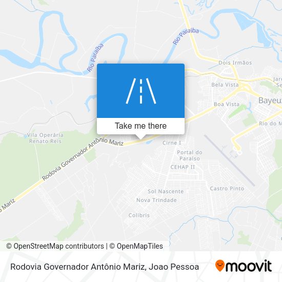 Rodovia Governador Antônio Mariz map