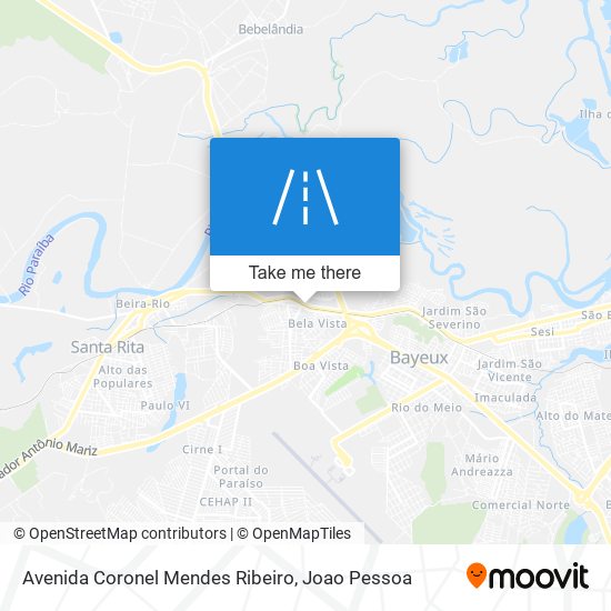 Mapa Avenida Coronel Mendes Ribeiro