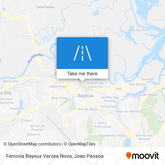 Ferrovia Bayeux Varzea Nova map