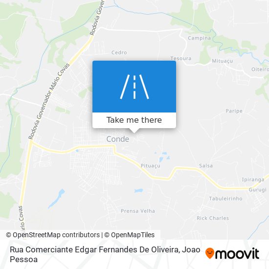 Mapa Rua Comerciante Edgar Fernandes De Oliveira