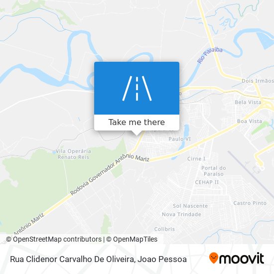 Mapa Rua Clidenor Carvalho De Oliveira