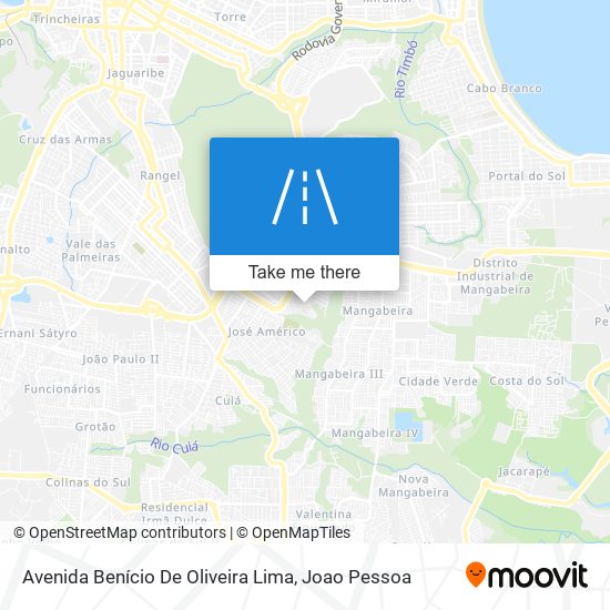 Mapa Avenida Benício De Oliveira Lima