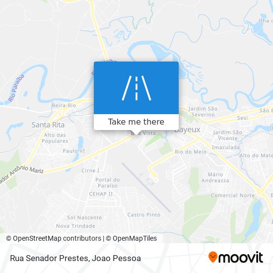 Mapa Rua Senador Prestes