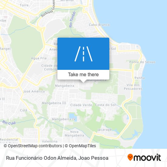 Mapa Rua Funcionário Odon Almeida