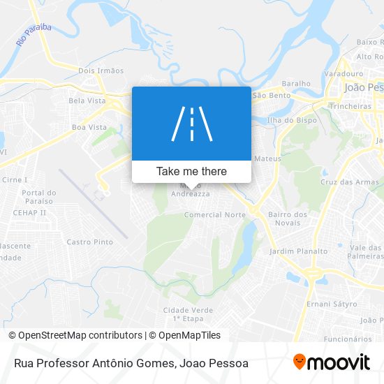 Mapa Rua Professor Antônio Gomes