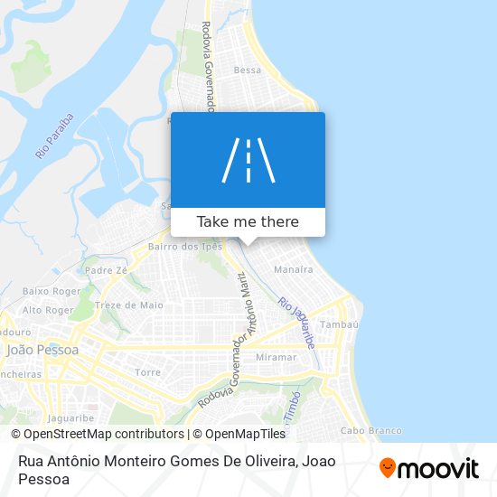 Mapa Rua Antônio Monteiro Gomes De Oliveira