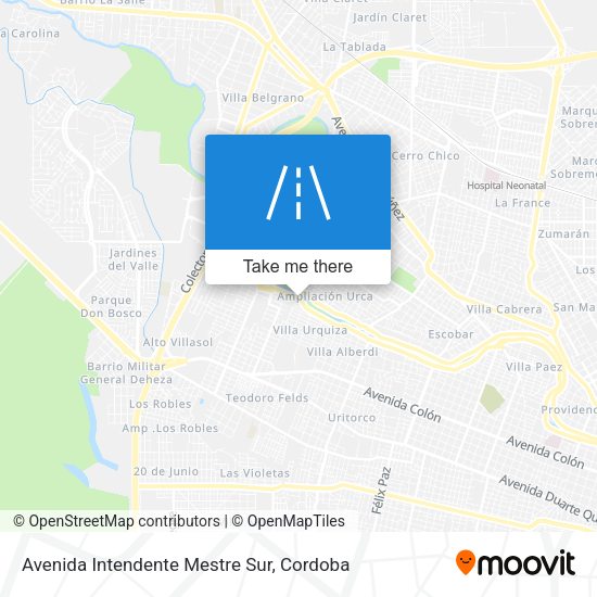 Avenida Intendente Mestre Sur map