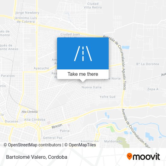 Bartolomé Valero map