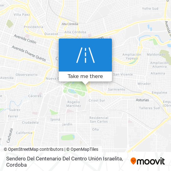 Sendero Del Centenario Del Centro Unión Israelita map