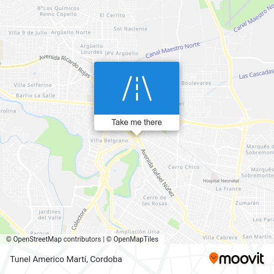 Tunel Americo Martí map