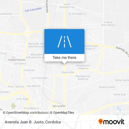 Avenida Juan B. Justo map