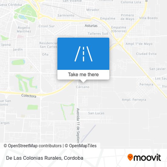 De Las Colonias Rurales map