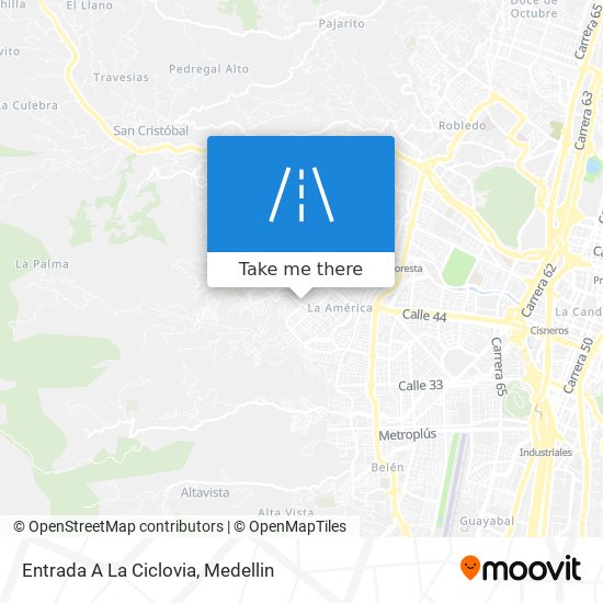 Mapa de Entrada A La Ciclovia