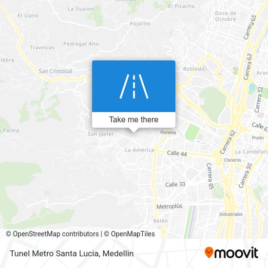 Tunel Metro Santa Lucia map