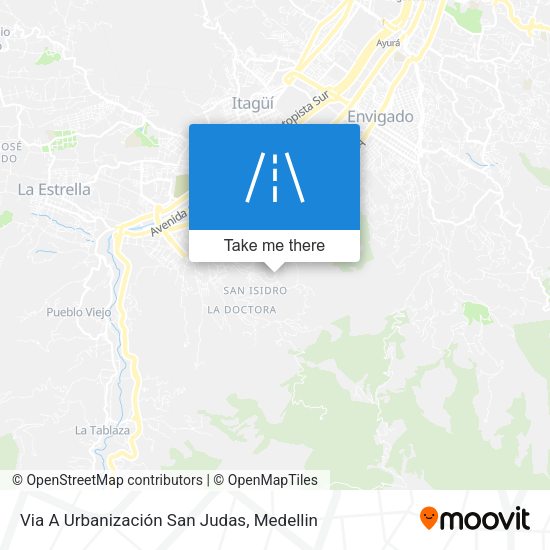Mapa de Via A Urbanización San Judas