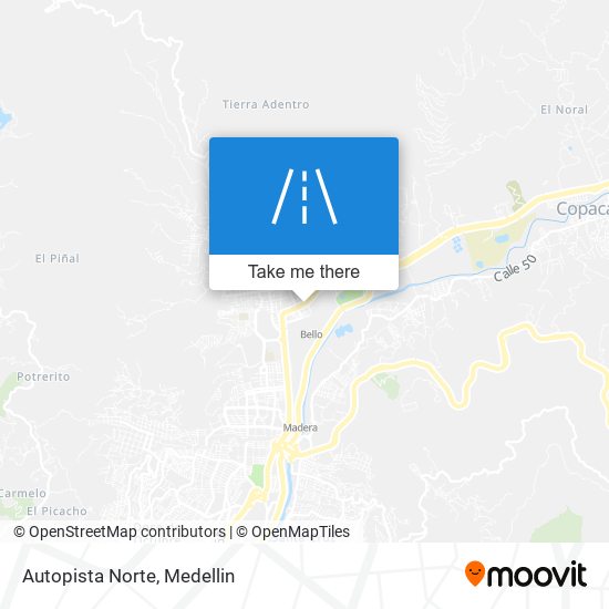 Mapa de Autopista Norte