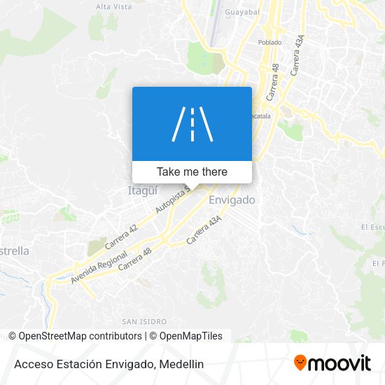 Acceso Estación Envigado map