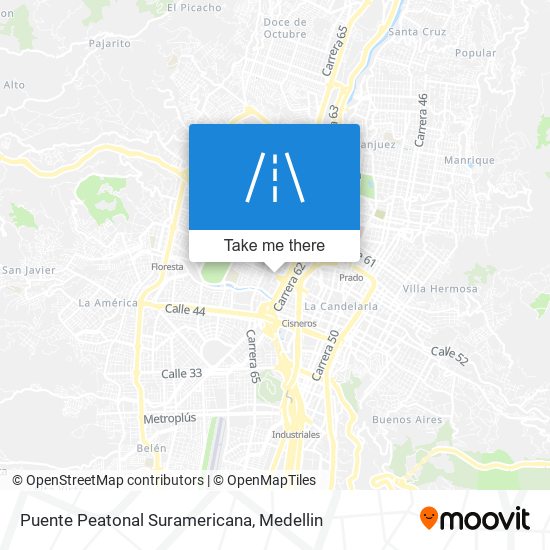 Puente Peatonal Suramericana map