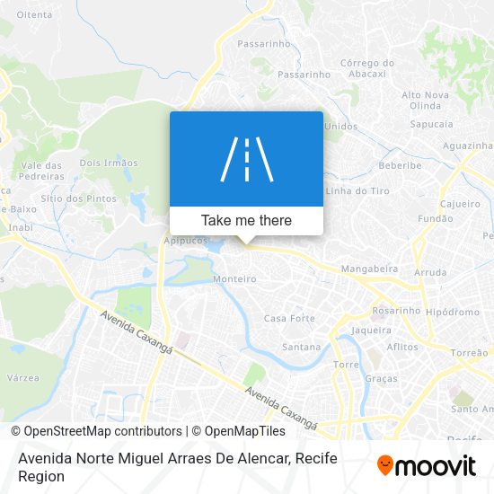 Avenida Norte Miguel Arraes De Alencar map