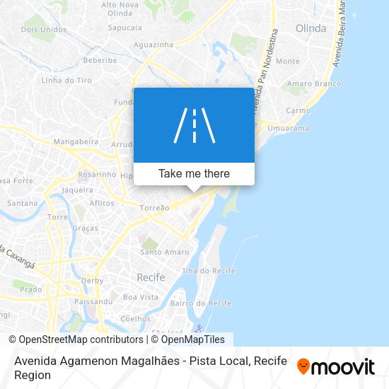 Avenida Agamenon Magalhães - Pista Local map