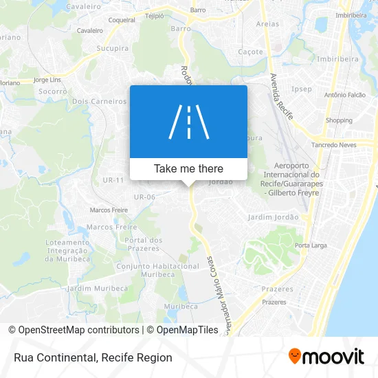 Rua Continental map