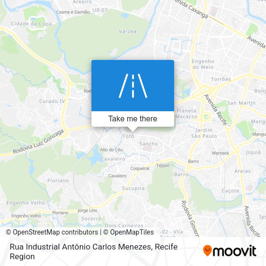 Rua Industrial Antônio Carlos Menezes map