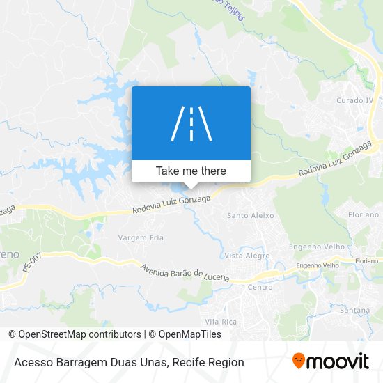 Acesso Barragem Duas Unas map