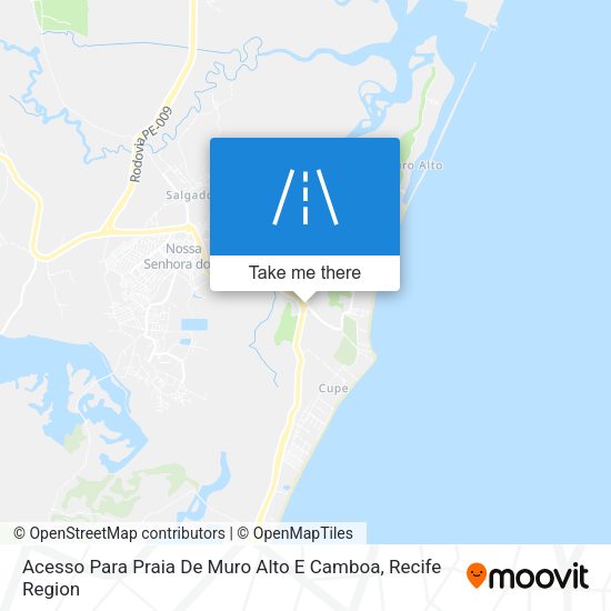 Acesso Para Praia De Muro Alto E Camboa map