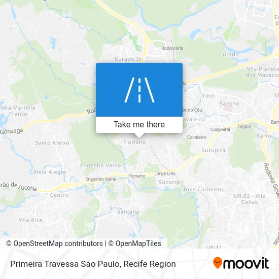 Primeira Travessa São Paulo map