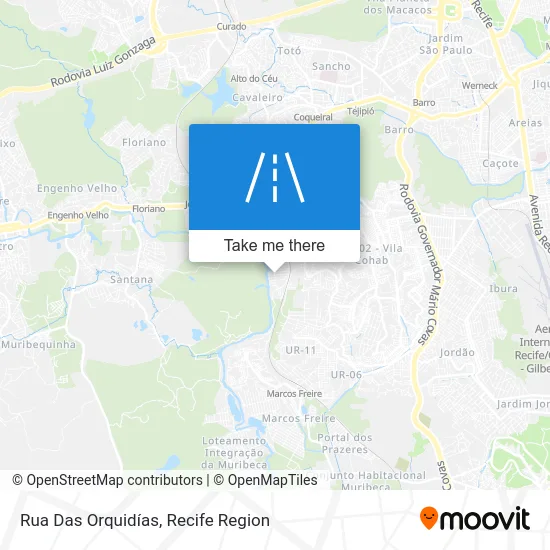 Rua Das Orquidías map