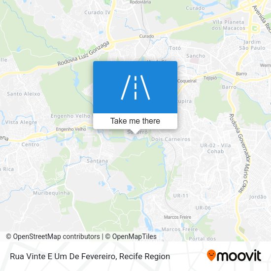 Rua Vinte E Um De Fevereiro map
