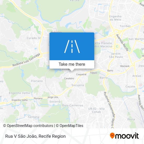Rua V São João map