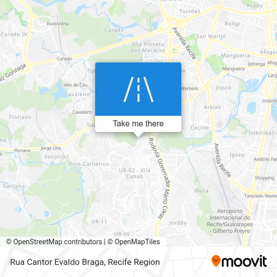 Rua Cantor Evaldo Braga map