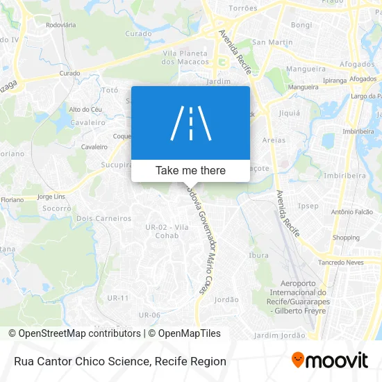 Rua Cantor Chico Science map