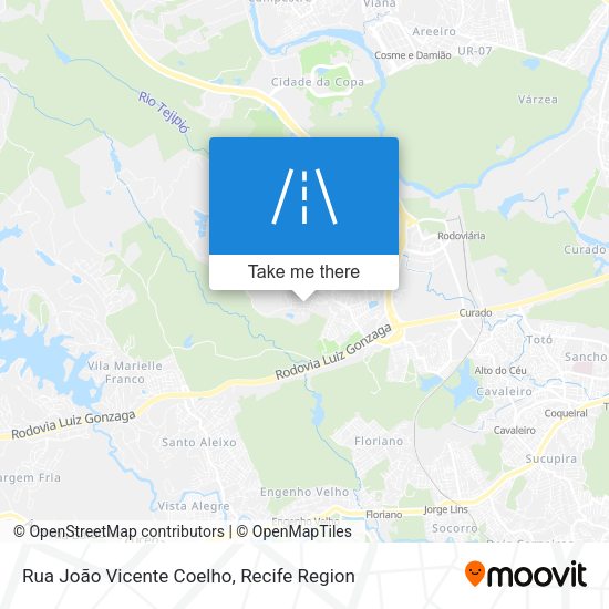 Rua João Vicente Coelho map