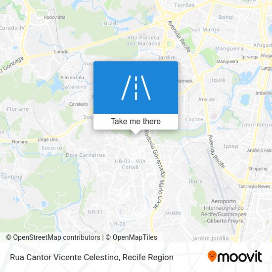 Rua Cantor Vicente Celestino map