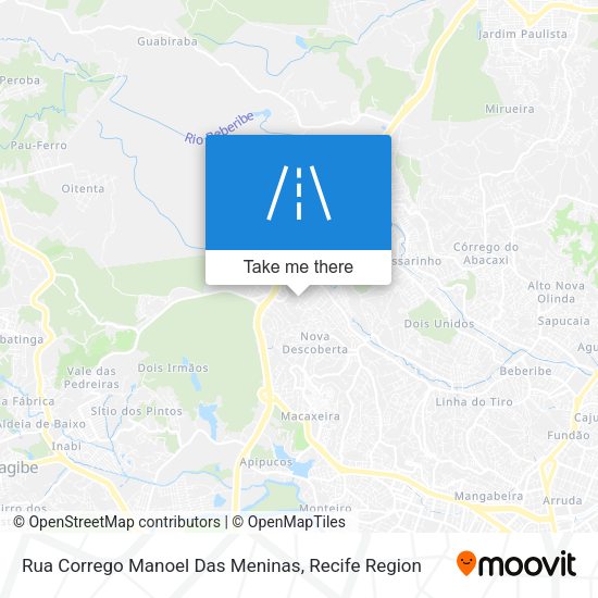 Rua Corrego Manoel Das Meninas map