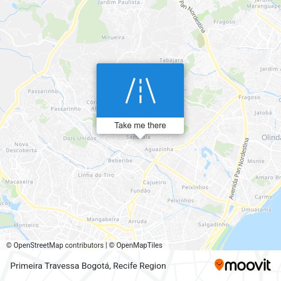 Primeira Travessa Bogotá map