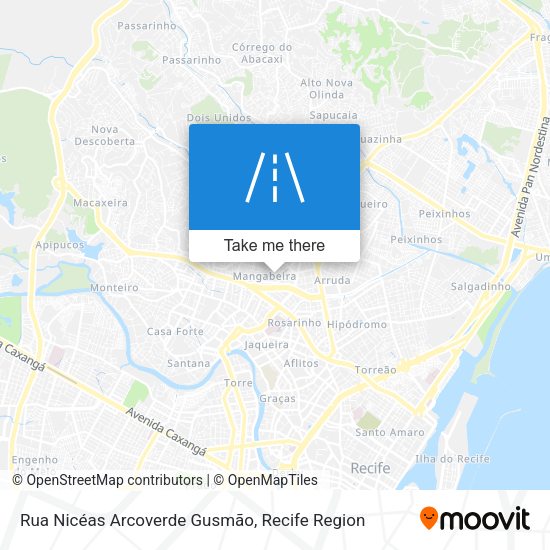 Rua Nicéas Arcoverde Gusmão map