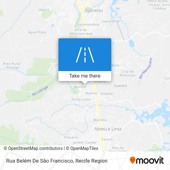 Rua Belém De São Francisco map