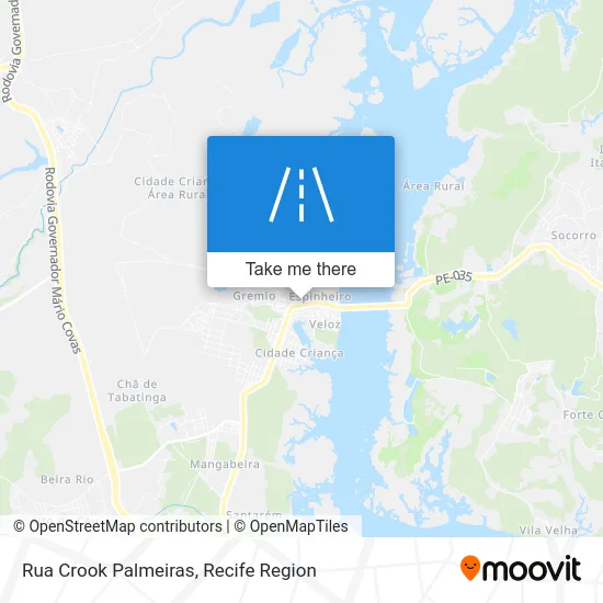 Rua Crook Palmeiras map