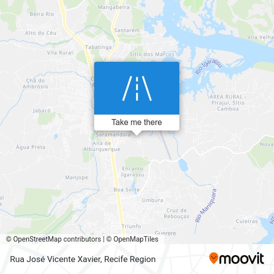 Rua José Vicente Xavier map