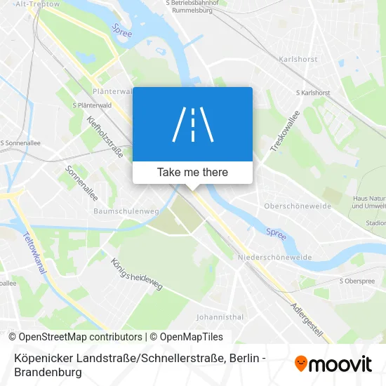 Карта Köpenicker Landstraße / Schnellerstraße