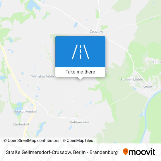 Straße Gellmersdorf-Crussow map