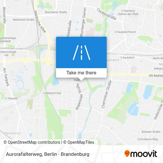 Aurorafalterweg map