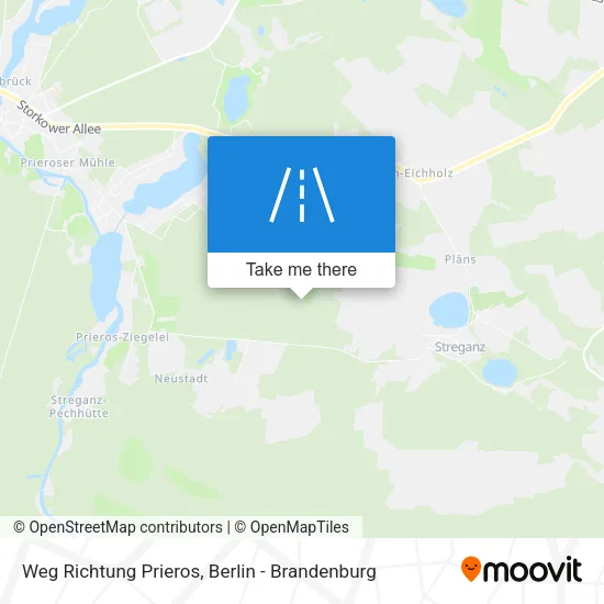 Карта Weg Richtung Prieros