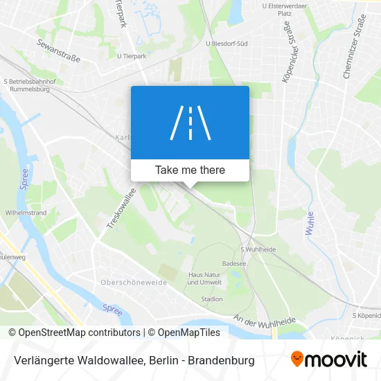 Карта Verlängerte Waldowallee