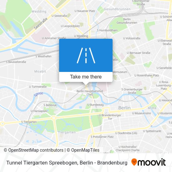 Tunnel Tiergarten Spreebogen map